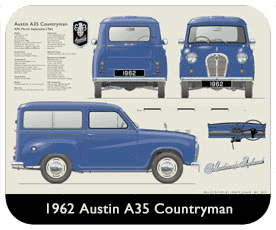 Austin A35 Countryman 1962 Place Mat, Small